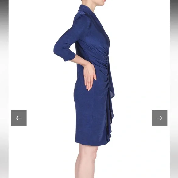 Joseph Ribkoff Blue Melange Dress NWT - Picture 3 of 8